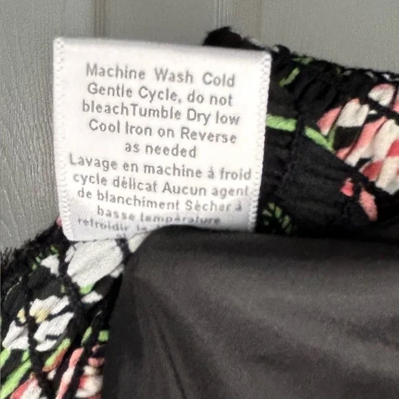 LIKELY Brand Charleigh Black Floral Smocked Mini Dress Size 8 Boho Cottagecore - Picture 6 of 8